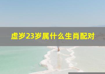 虚岁23岁属什么生肖配对