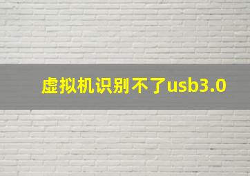 虚拟机识别不了usb3.0