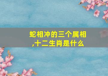 蛇相冲的三个属相,十二生肖是什么