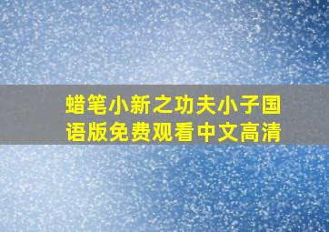 蜡笔小新之功夫小子国语版免费观看中文高清