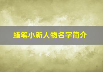 蜡笔小新人物名字简介