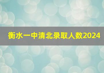 衡水一中清北录取人数2024