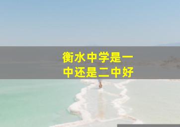 衡水中学是一中还是二中好