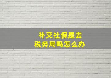 补交社保是去税务局吗怎么办