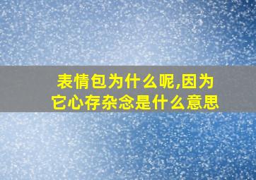 表情包为什么呢,因为它心存杂念是什么意思