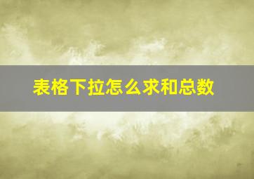 表格下拉怎么求和总数