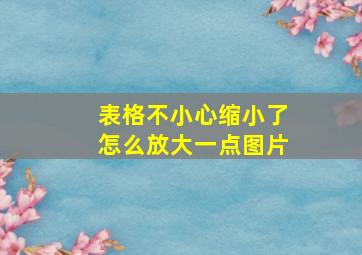 表格不小心缩小了怎么放大一点图片