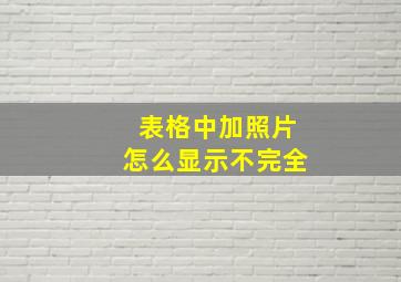 表格中加照片怎么显示不完全