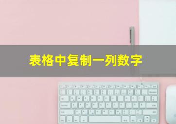 表格中复制一列数字