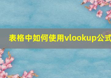 表格中如何使用vlookup公式