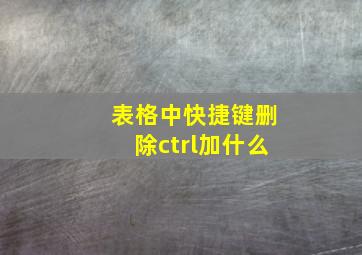 表格中快捷键删除ctrl加什么