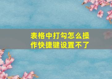 表格中打勾怎么操作快捷键设置不了