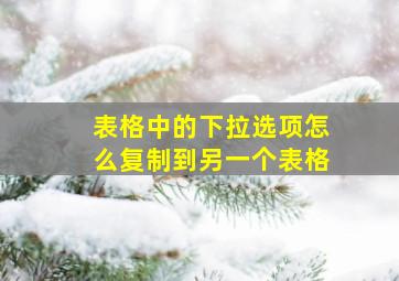 表格中的下拉选项怎么复制到另一个表格