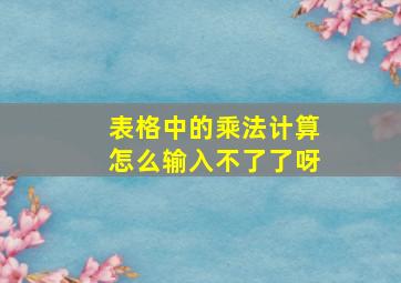 表格中的乘法计算怎么输入不了了呀