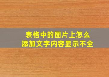 表格中的图片上怎么添加文字内容显示不全