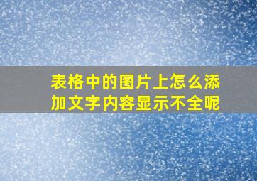 表格中的图片上怎么添加文字内容显示不全呢