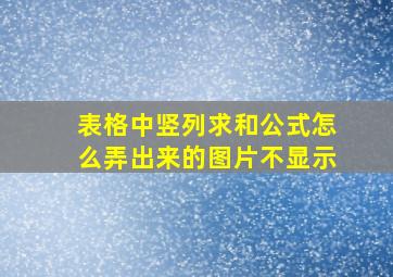 表格中竖列求和公式怎么弄出来的图片不显示