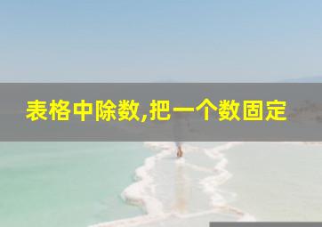 表格中除数,把一个数固定