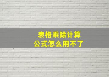 表格乘除计算公式怎么用不了