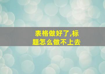 表格做好了,标题怎么做不上去