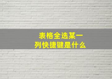 表格全选某一列快捷键是什么