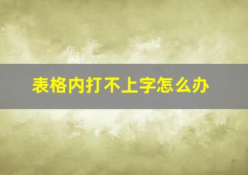 表格内打不上字怎么办