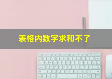 表格内数字求和不了