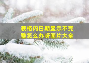 表格内日期显示不完整怎么办呀图片大全