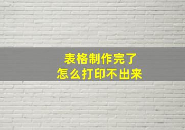 表格制作完了怎么打印不出来