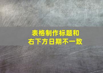 表格制作标题和右下方日期不一致