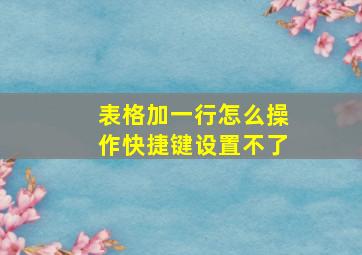 表格加一行怎么操作快捷键设置不了