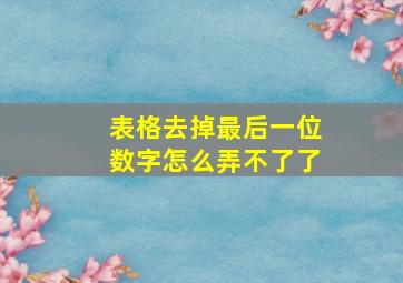 表格去掉最后一位数字怎么弄不了了