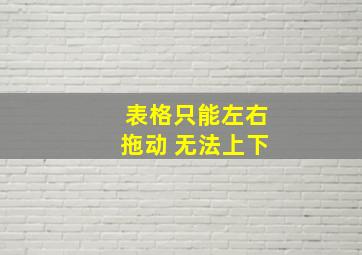 表格只能左右拖动 无法上下