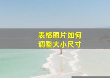 表格图片如何调整大小尺寸