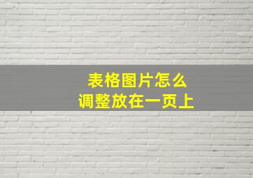 表格图片怎么调整放在一页上