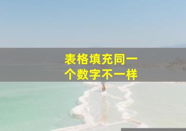 表格填充同一个数字不一样