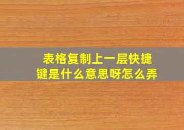 表格复制上一层快捷键是什么意思呀怎么弄