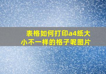 表格如何打印a4纸大小不一样的格子呢图片