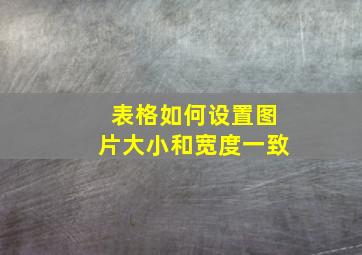 表格如何设置图片大小和宽度一致