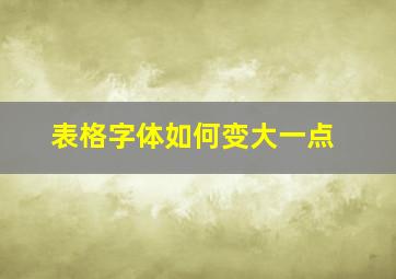 表格字体如何变大一点