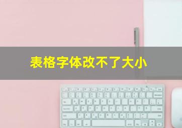 表格字体改不了大小