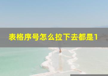 表格序号怎么拉下去都是1