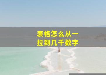 表格怎么从一拉到几千数字