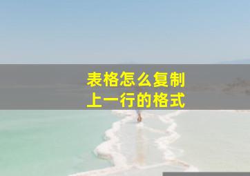 表格怎么复制上一行的格式