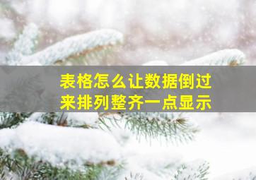 表格怎么让数据倒过来排列整齐一点显示