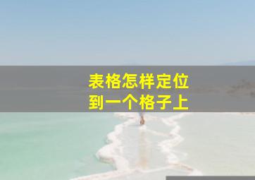 表格怎样定位到一个格子上