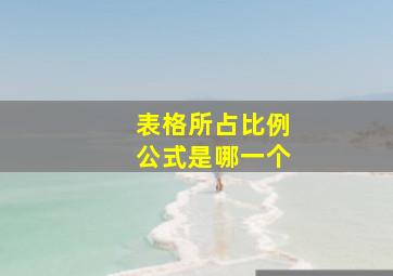 表格所占比例公式是哪一个