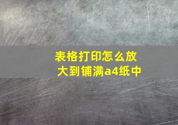 表格打印怎么放大到铺满a4纸中