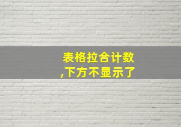 表格拉合计数,下方不显示了