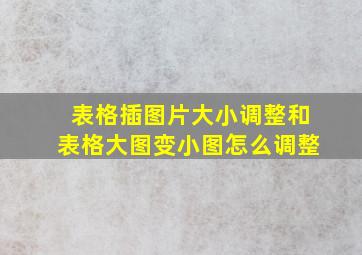 表格插图片大小调整和表格大图变小图怎么调整